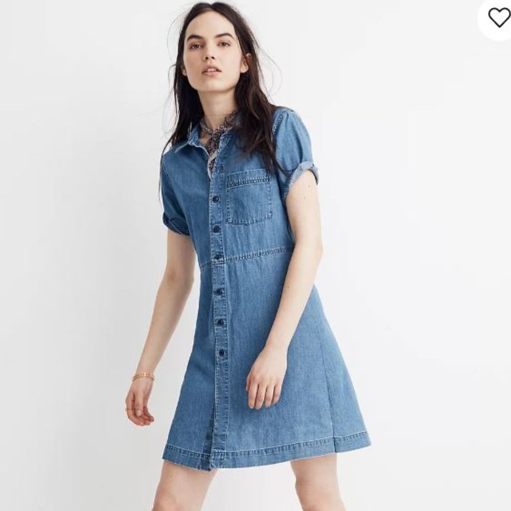 Madewell Denim Waisted Shirtdress in Penview Wash